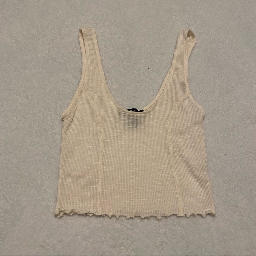 Forever 21 Lettuce-Edge Crop Top, Small - Item 0043